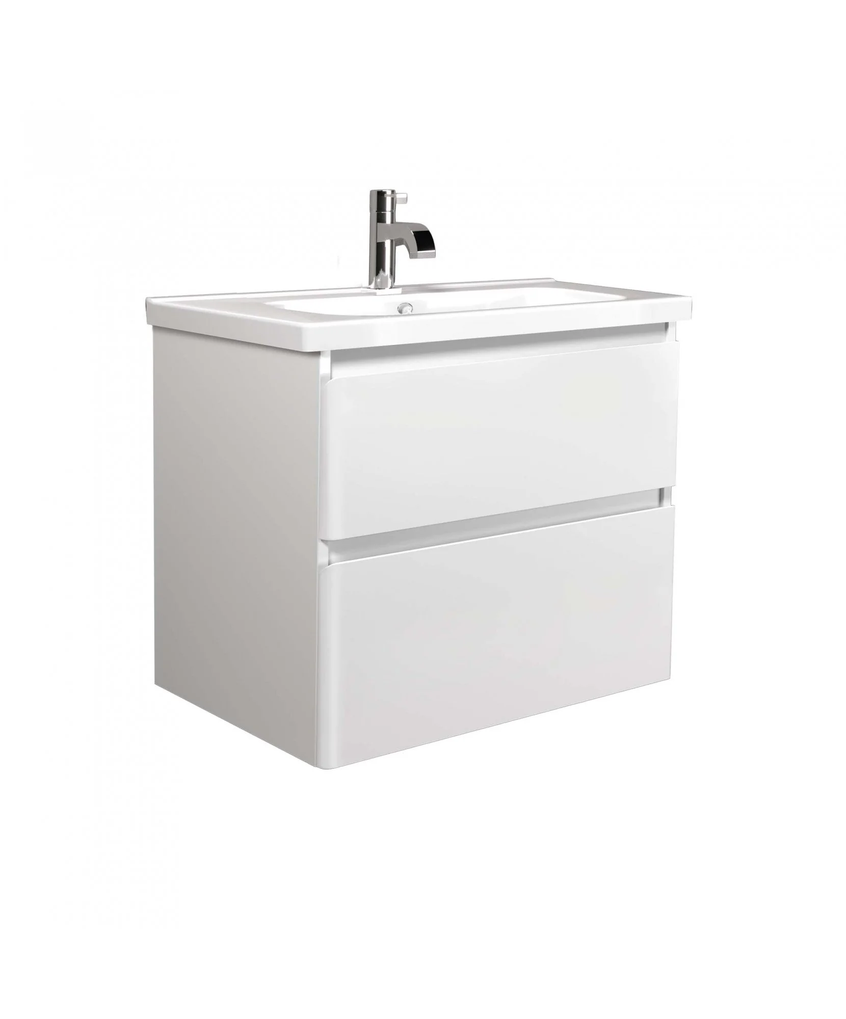 Тумба для ванной Сорренто 70-А с умывальником Ideal 70 подвесная белая