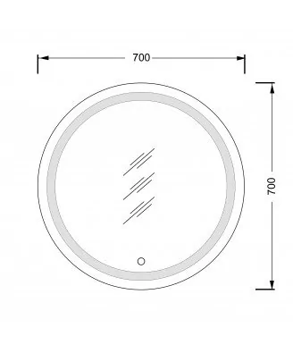 Розміри та схема дзеркала Sunny 70x70