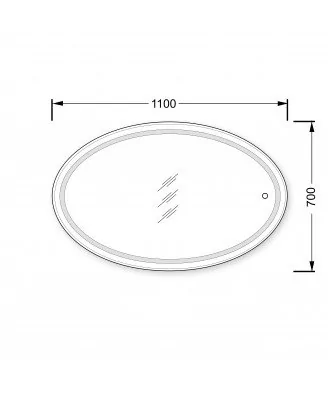 Овальное зеркало Magda 110х70 S с LED-подсветкой и сенсором