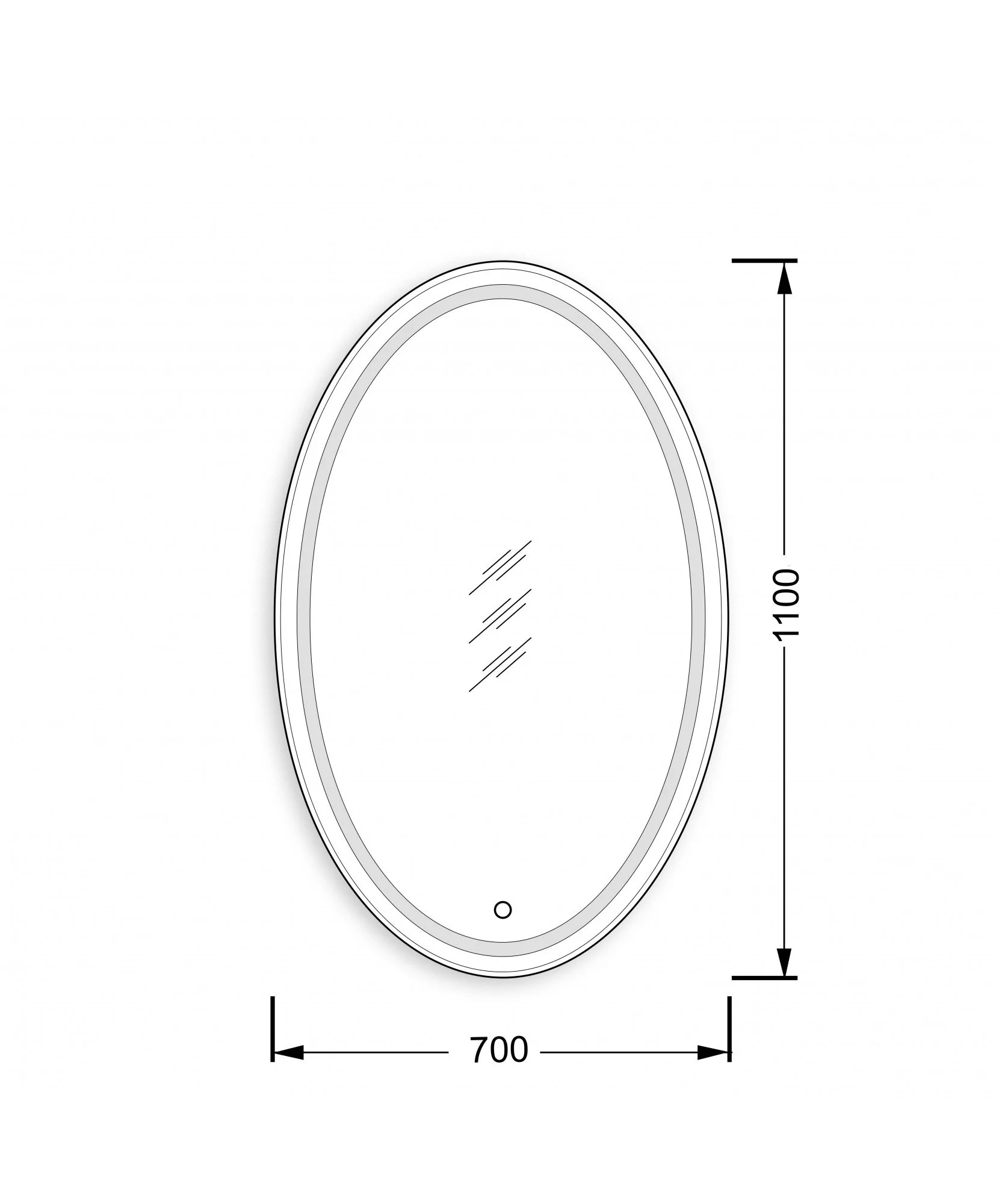 Кругле овальне Magda 110х70 S з LED-підсвіткою та сенсором