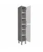 Пенал шкаф Polo Loft П-33-U бетон с белым глянцем