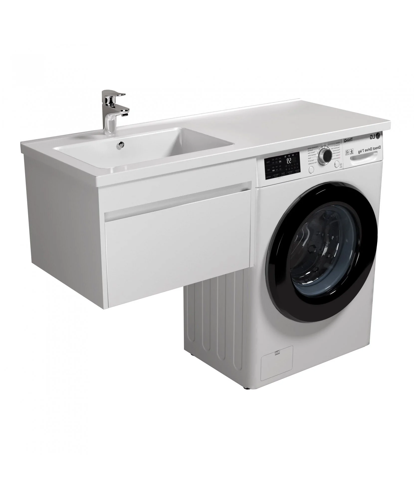 Wing 60-А-W с умывальником Rodeo 120 L с крылом над стиралкой подвесная