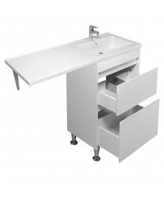 Открытые ящики тумбы Wing 60-W с умывальником Rodeo 120 R