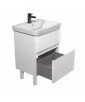 Тумба для ванной Fluffy 60-U с умывальником Vivace 60 белая напольная подвесная