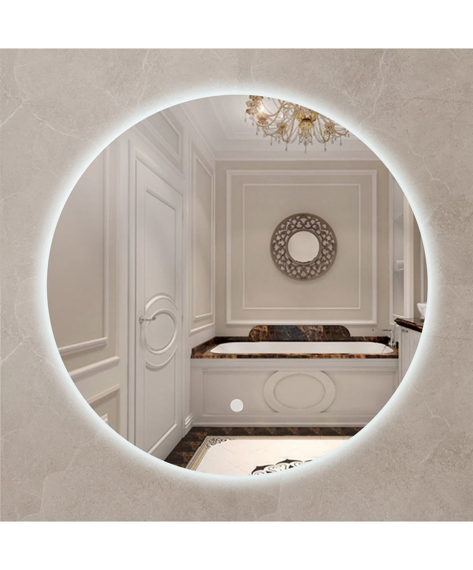 Круглое зеркало Eclipse 80x80 S с LED-подсветкой и сенсором