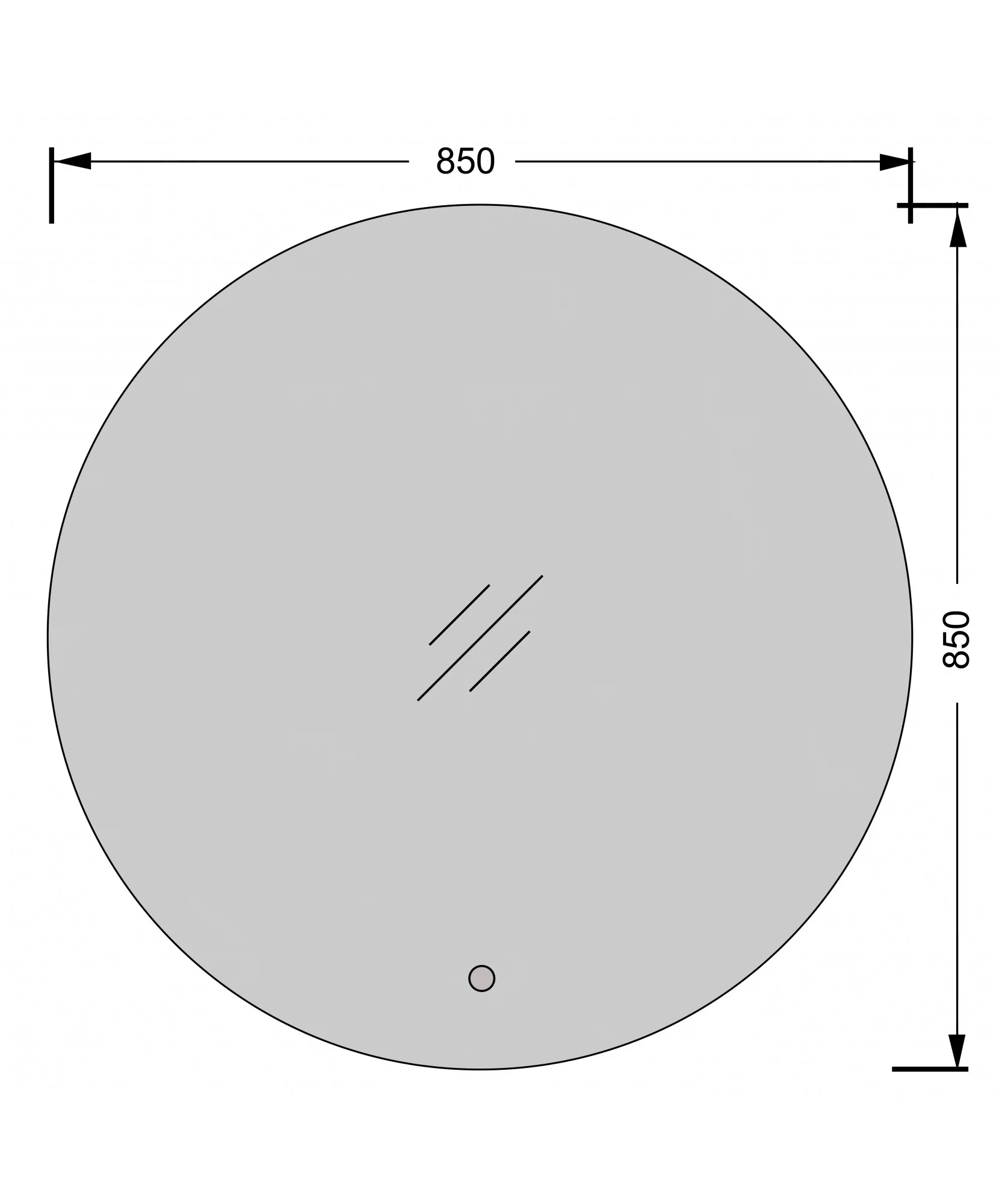 Кругле дзеркало Eclipse 85x85 S з LED-підсвіткою та сенсором