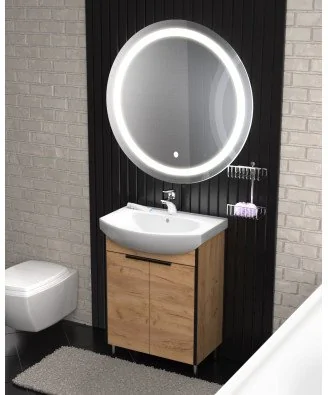 Ванна кімната тумба Dakota Craft 50 з умивальником Solo 50 дуб крафт