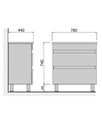 размеры тумбы MoonShine 80 ST