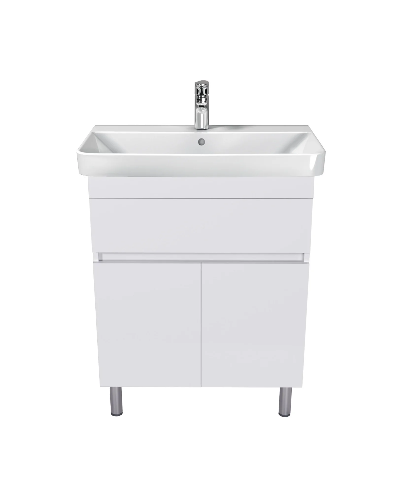 Тумба для ванной City White 70 белая 70 см с умывальником Vivace