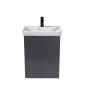 Підвісна тумба Simple Graphite 55-U з умивальником River 55