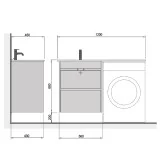Схема та розміри тумби Polo Loft 60-U ADAM 120 L