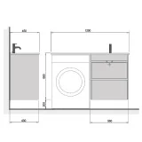Схема та розміри тумби Polo Loft 60-U ADAM 120 R