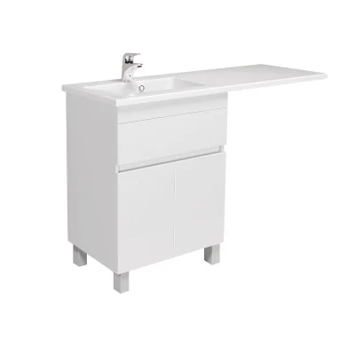 Тумба підлогова City White 60 ADAM 120 L з лівостороннім умивальником крилом над пралкою