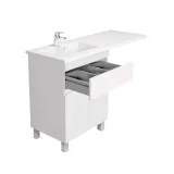 відкрита верхня шухляда тумби City White 60 з умивальником ADAM 120 L