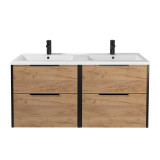 Тумба Line Craft 120-A DOUBLE с умывальником Rodeo 120x2 дуб крафт