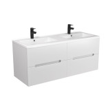 Белая тумба Octavio 120-A Double с умывальником Rodeo 120x2