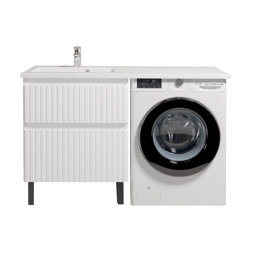 над стиральной машиной умывальник ADAM 120 L с тумбой Fluffy 60-U